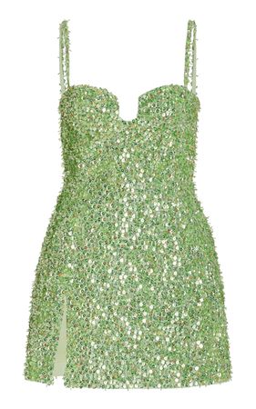 Exclusive Embroidered Fringe Satin Mini Dress By Des Phemmes | Moda Operandi