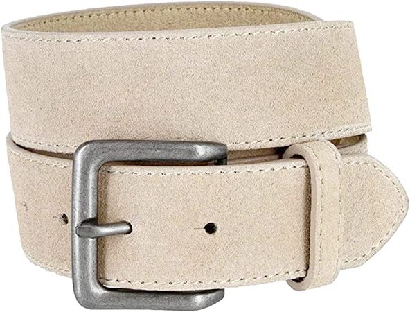 Amazon.com: Square Buckle Casual Jean Suede Leather Belt 1 1/2" Wide (Tan, 40) : Clothing, Shoes & Jewelry