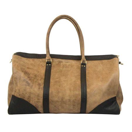 Brown, Black Leather Weekender Duffle Bag | Sseko Designs