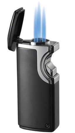 Visol Hybrid USB Matte Black Triple Torch Cigar Lighter