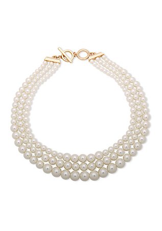 Anne Klein Gold-Tone Pearl Necklace