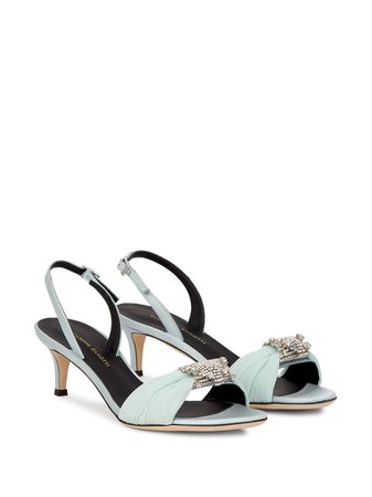 Giuseppe Zanotti, crystal embellished satin slingback sandals