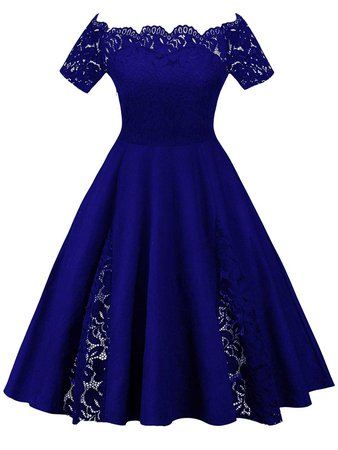 blue 50s dress