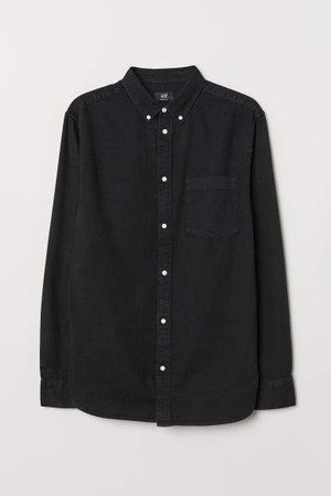 Regular Fit Denim Shirt - Black