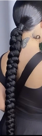 low braided ponytail