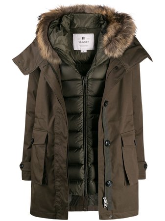 Woolrich Zipped Hooded Parka Coat