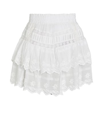 LoveShackFancy Emilia Cotton Eyelet Mini Skirt | INTERMIX®