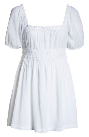 BP. Shirred Puff Sleeve Cotton Prairie Dress | Nordstrom