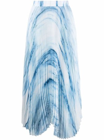 DONDUP Asymmetrical abstract-pattern Pleated Skirt - Farfetch