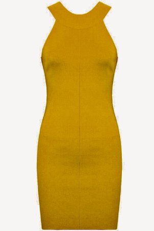 mustard midi dress