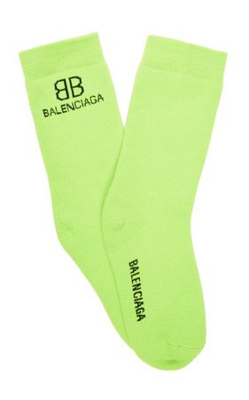 Bb Intarsia-Knit Socks By Balenciaga | Moda Operandi