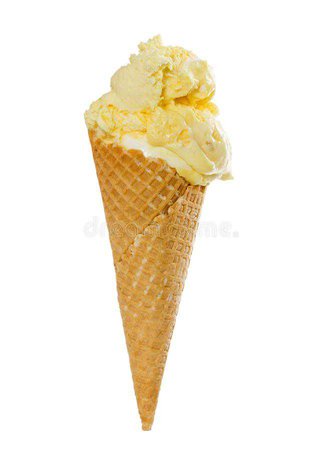 Vanilla Ice Cream In Waffle Cone Stock Photo - Image of cone, background: 109188292