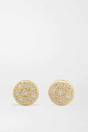 Gold Mini Mars 14-karat gold diamond earrings | Brooke Gregson | NET-A-PORTER