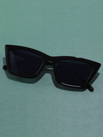 1pair Cat Eye Black shades Vintage Oversized Fashion Glasses UV Protection Sunglasses | SHEIN