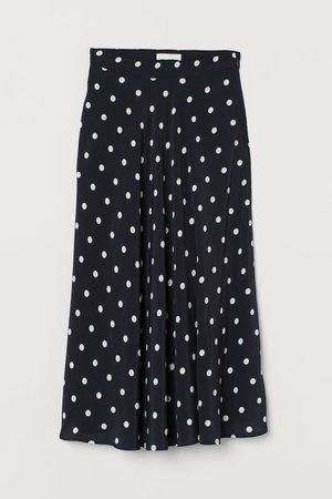 Circle Skirt - Black/white dotted - Ladies | H&M US