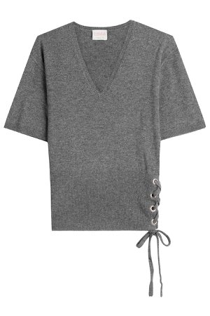 Wool and Cashmere Top with Lace-Up Side Gr. M