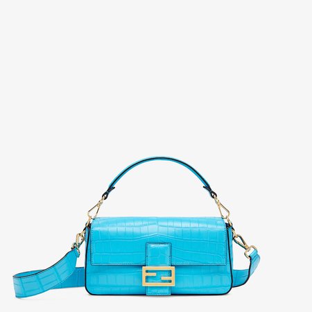 Light blue crocodile leather bag - BAGUETTE | Fendi
