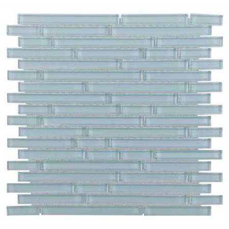 Spa Blue Linear Glass Mosaic - 12 x 13 - 913102141 | Floor and Decor