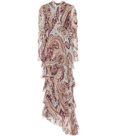 Paisley silk-blend gown