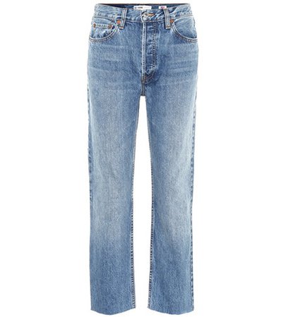 High-waisted cropped jeans
