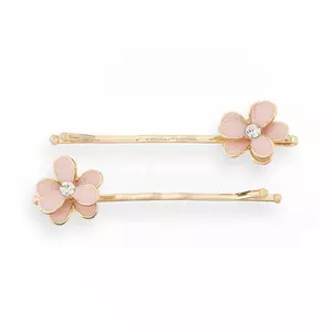 pink flower bobby pins