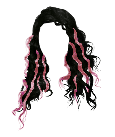 Curly Black and Pink Hair (Dei5 edit)