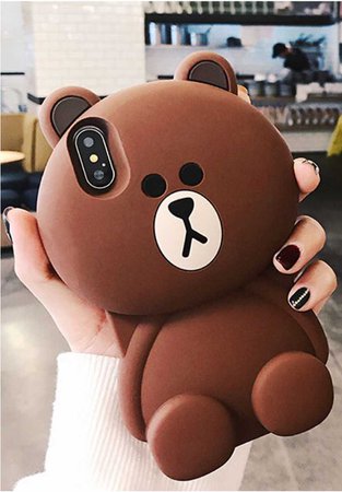 IPhone X brown bear phone case