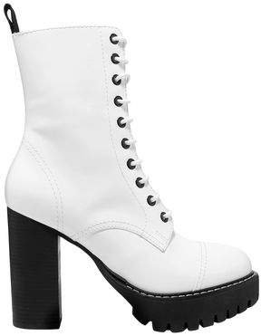 Lace-up Leather Platform Ankle Boots