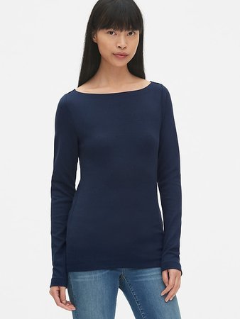 Modern Long Sleeve Boatneck T-Shirt | Gap