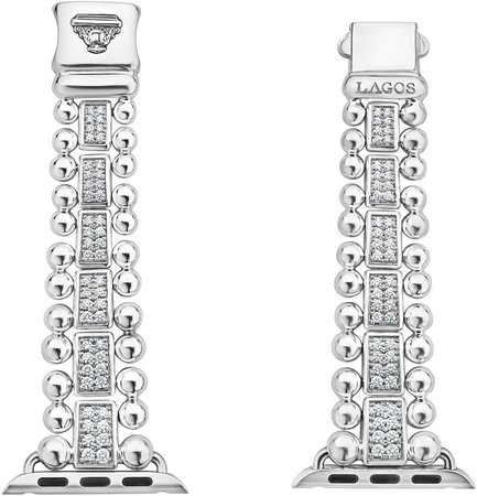 Smart Caviar Sterling Silver & Diamond Link Band for Apple Watch(R)