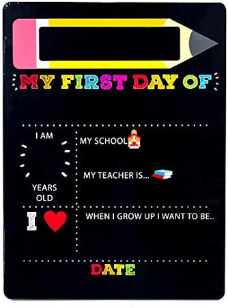 Amazon.com: Horizon Group USA My First & Last Day of School Wooden Chalk Board, 12 X 16 Photo Prop Reusable Easy to Clean Chalkboard Sign. Back to School Essential : Toys & Games