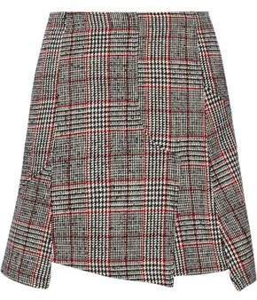 Fringed Prince Of Wales Checked Wool-blend Mini Skirt