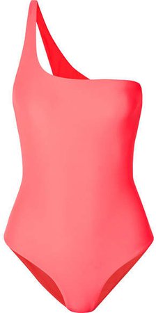 Evolve Neon One-shoulder Swimsuit - Bright pink
