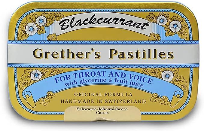 GRETHER'S Pastilles Original Blackcurrant Natural Remedy Dry Mouth Relief - Soothing Throat & Healthy Voice - Long-Lasting Flavor, Breath Refresh with Benefit - 1-Pack - 15 oz. : Health & Household