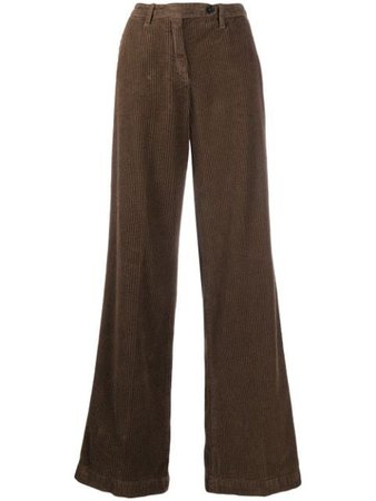 Brown Massimo Alba corduroy wide-leg trousers P18D0LAMNAT0530 - Farfetch