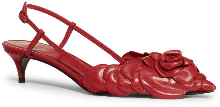 Garavani Atelier Rose Pointed Toe Slingback Sandal