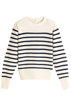 Buy La Redoute Breton Striped Jumper In Recycled Wool Mix With Crew Neck Online