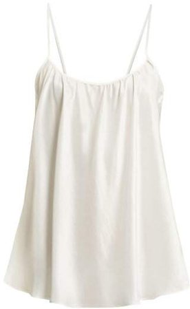 Loup Charmant - Scoop Neck Silk Tank Top - Womens - Ivory