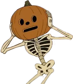 pumpkin skeleton halloween sticker by @rinmdesigns