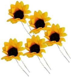 sunflower hair clips