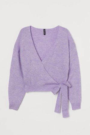 Knit Wrap front Cardigan - Light purple - Ladies | H&M US