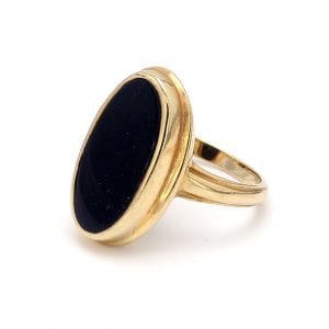 Bailey’s Estate Black Onyx Ring in 14k Yellow Gold – Bailey's Fine Jewelry