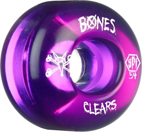 Bones Clear SPF Skateboard Wheels - Purple - 54mm 84b (Set of 4) – SkateAmerica