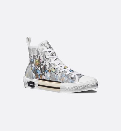 B23 High-Top Sneaker in Dior Oblique with DIOR AND ALEX FOXTON Print - Shoes - Man | DIOR