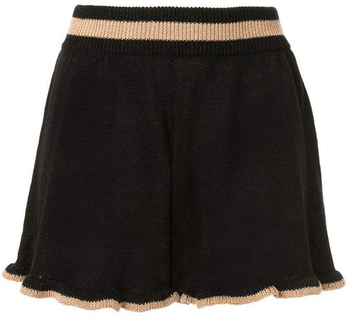 Mimi ruffled-knit shorts