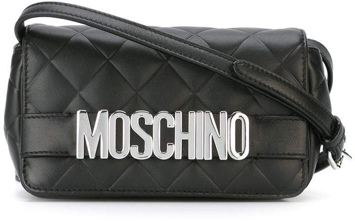 quilted logo crossbody bag