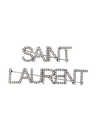 Saint Laurent crystal-logo Brooch - Farfetch