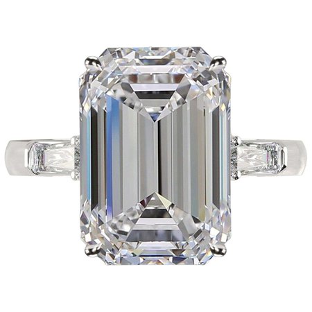 GIA Certified 3.50 Carat Emerald Cut Diamond Ring H VS1 Excellent Cut For Sale at 1stDibs