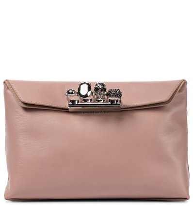 Alexander McQueen - Four Ring leather clutch | Mytheresa