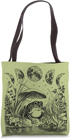 Amazon.com: Cute Cottagecore Aesthetic Frog Mushroom Moon Witchy Vintage Tote Bag